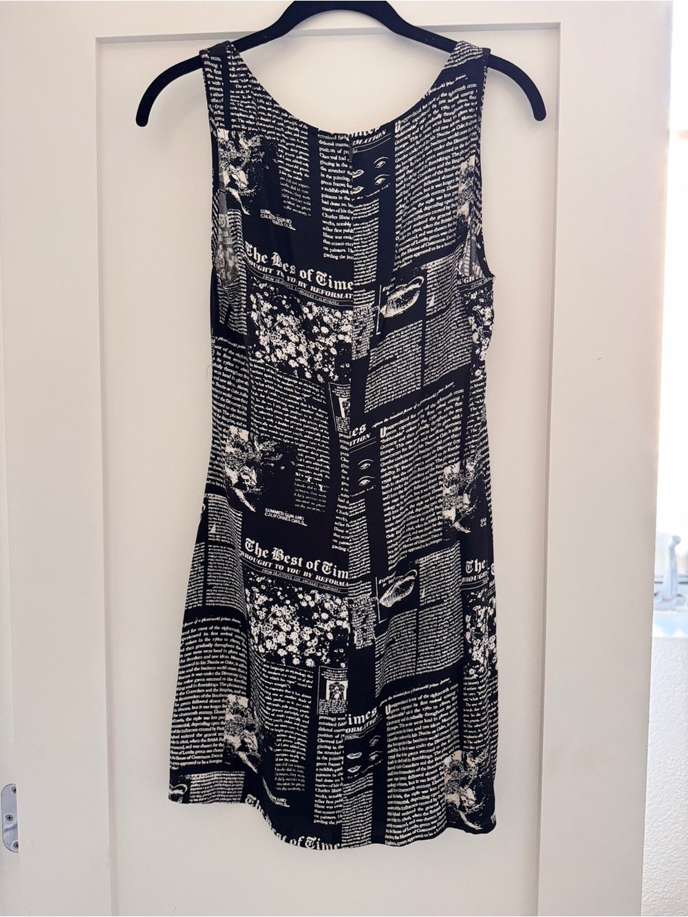 Reformation Black and White Newspaper Print Tank Dress - Picture 7 of 8